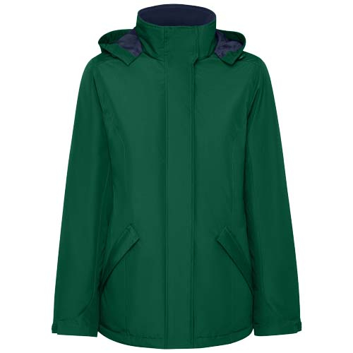 Parka personnalisée femme matelassée imperméable America Vert bouteille